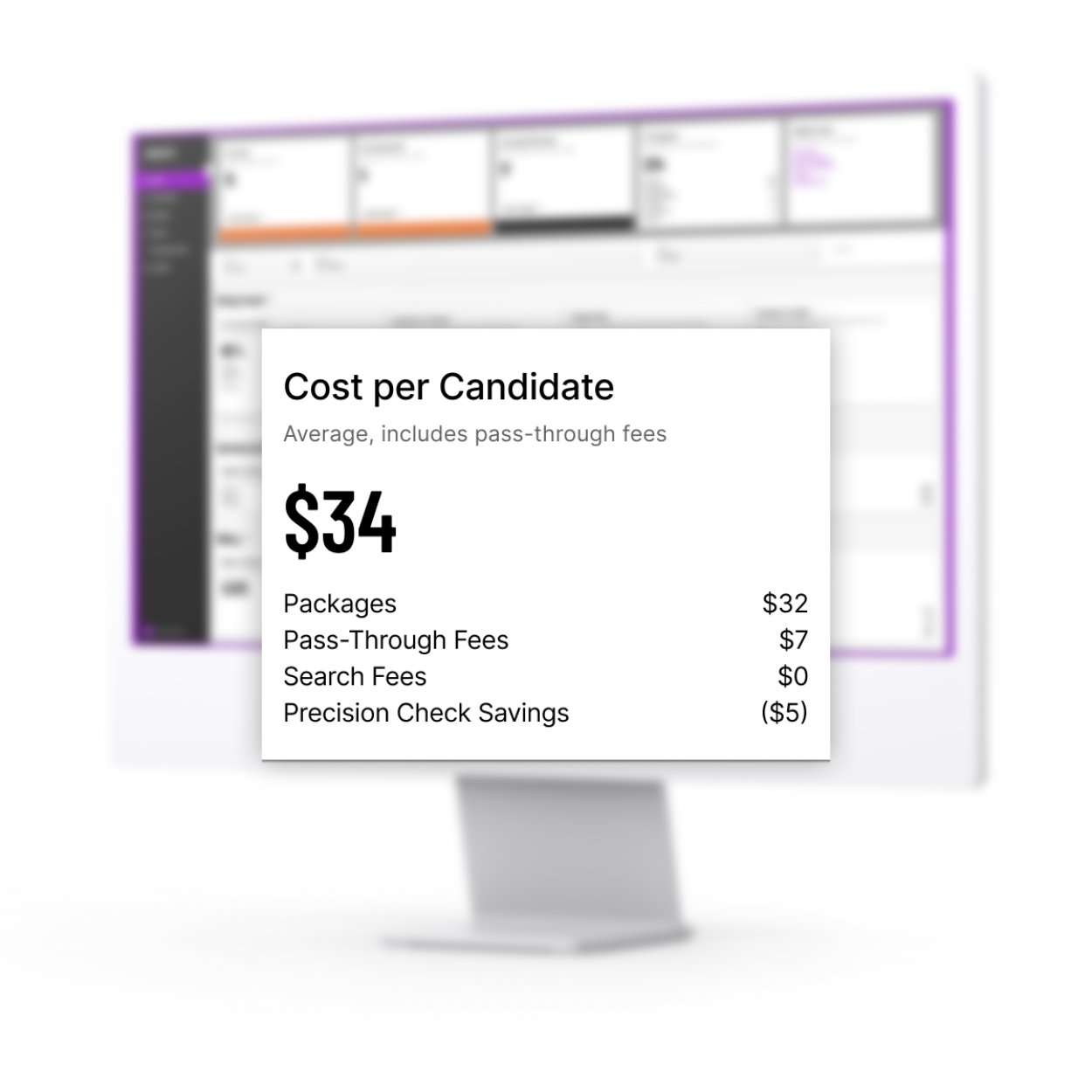 Yardstik Dashboard cost per candidate image